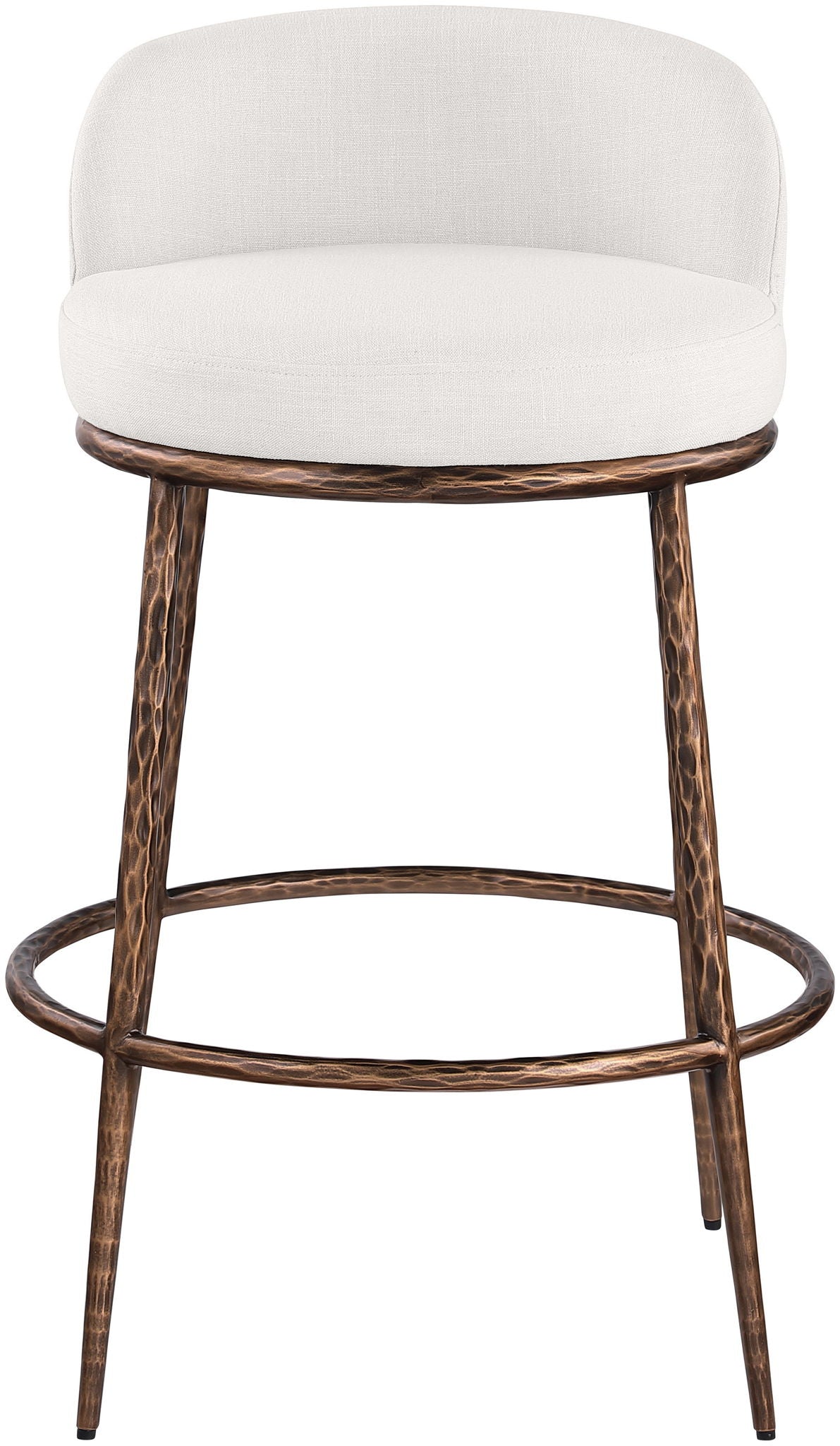 Ferro - Performance Fabric Upholstered Bar Stool - Cream / Antique Bronze - Urban Living Furniture (Los Angeles, CA)