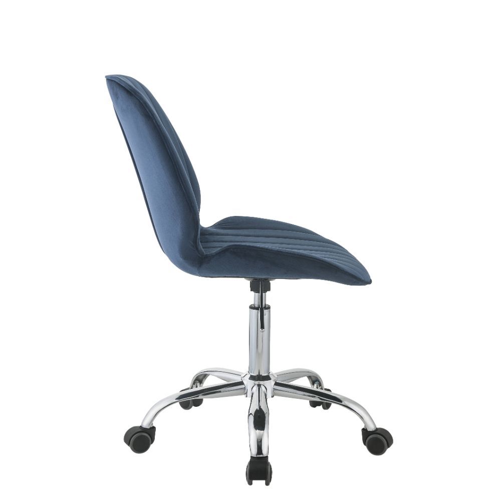 Muata - Office Chair - Twilight Blue Velvet & Chrome - Urban Living Furniture (Los Angeles, CA)