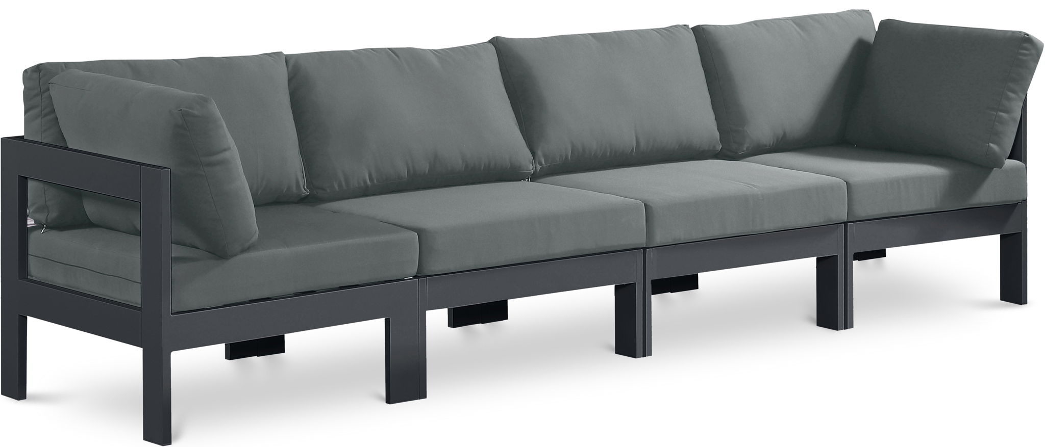Nizuc - Outdoor Patio 4 Seat Modular Sofa With Gray Frame - Urban Living Furniture (Los Angeles, CA)