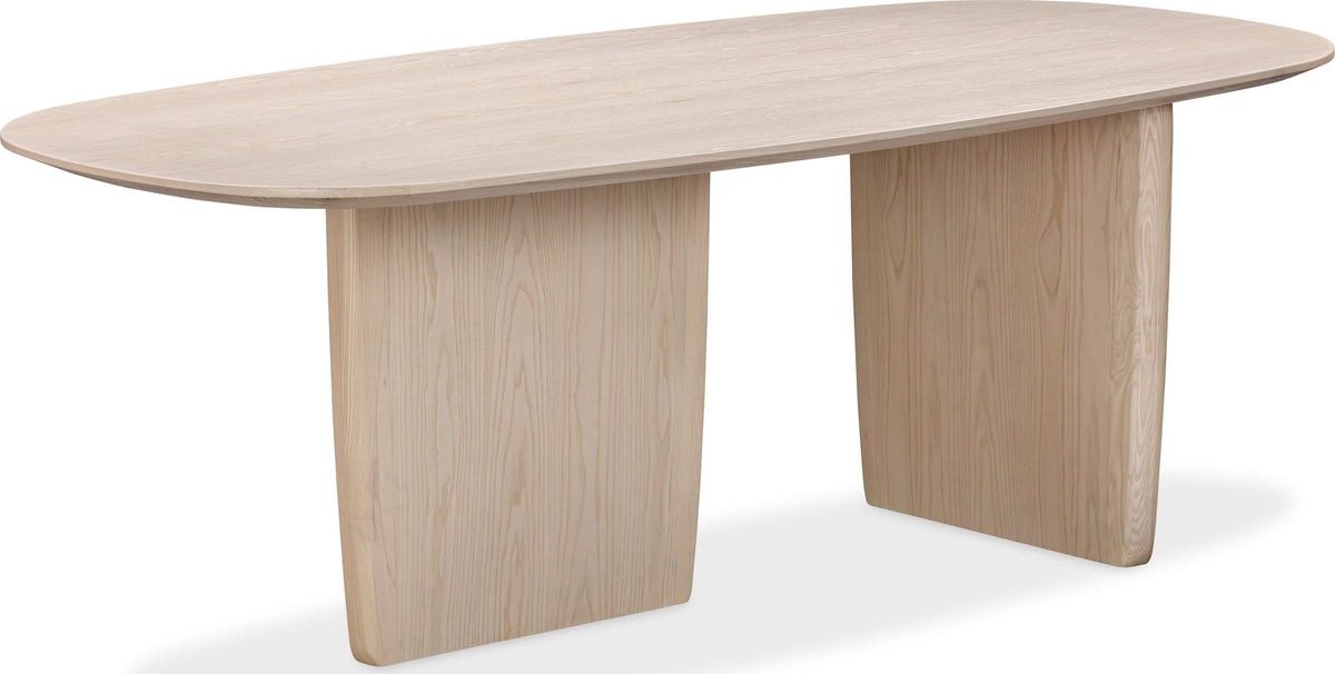 Liv - Ash Wood Oval Dining Table - White Sand