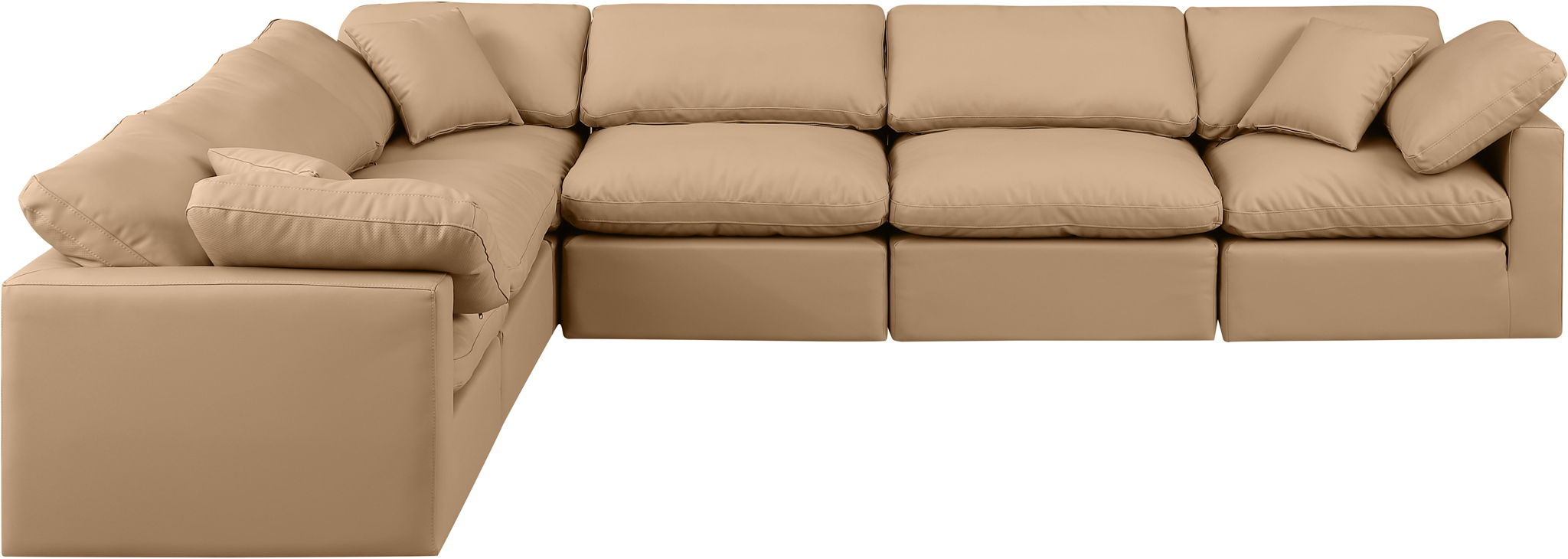 Indulge - Faux Leather 6 Piece Modular Corner Sectional - Tan - Urban Living Furniture (Los Angeles, CA)