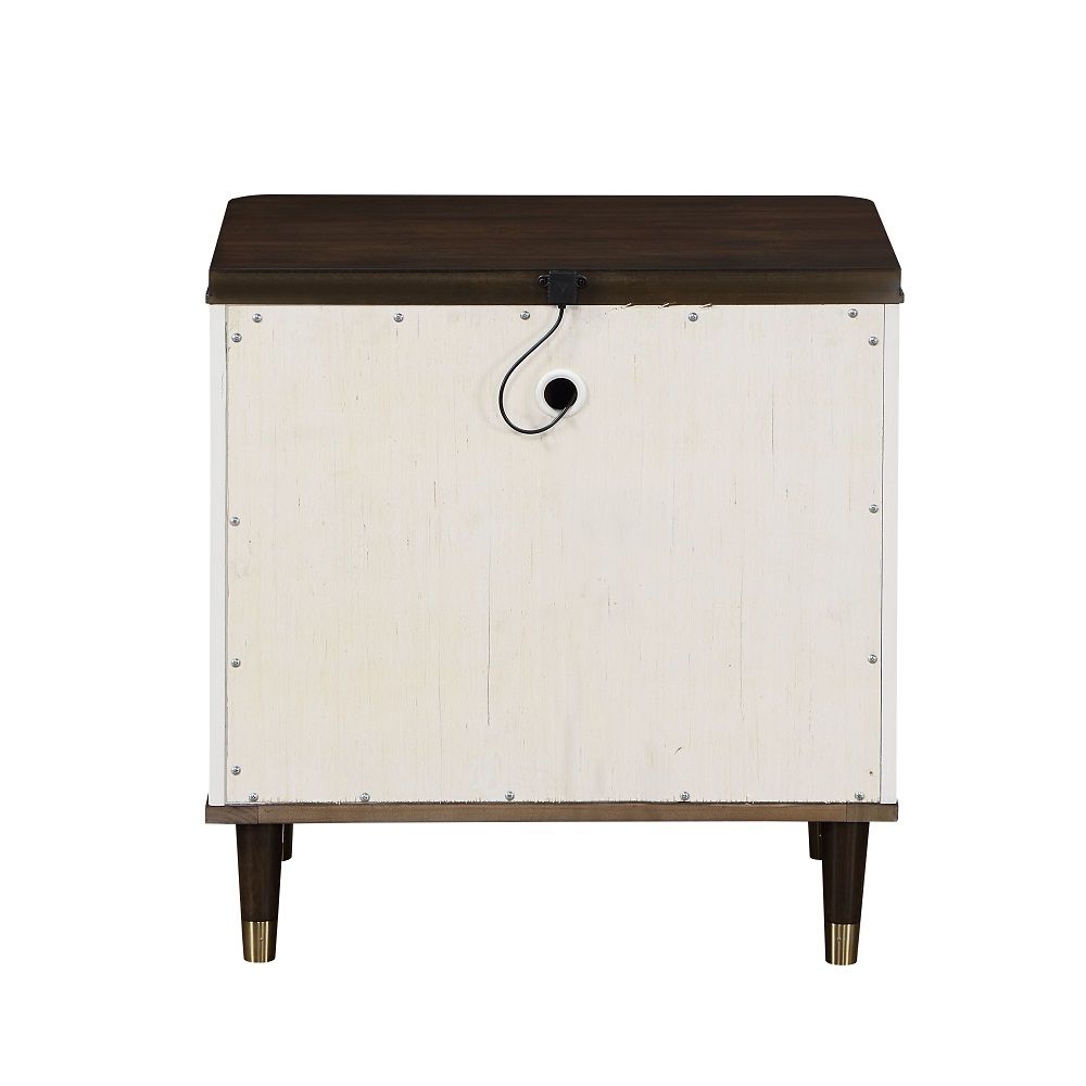 Carena - Nightstand With USB - White & Brown - Urban Living Furniture (Los Angeles, CA)
