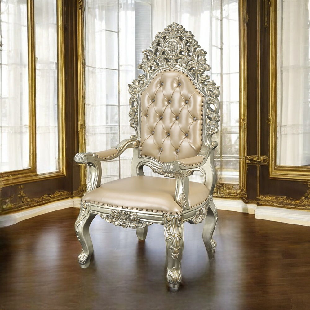Sorina - Arm Chair (Set of 2) - Synthetic Leather & Antique Gold - Urban Living Furniture (Los Angeles, CA)