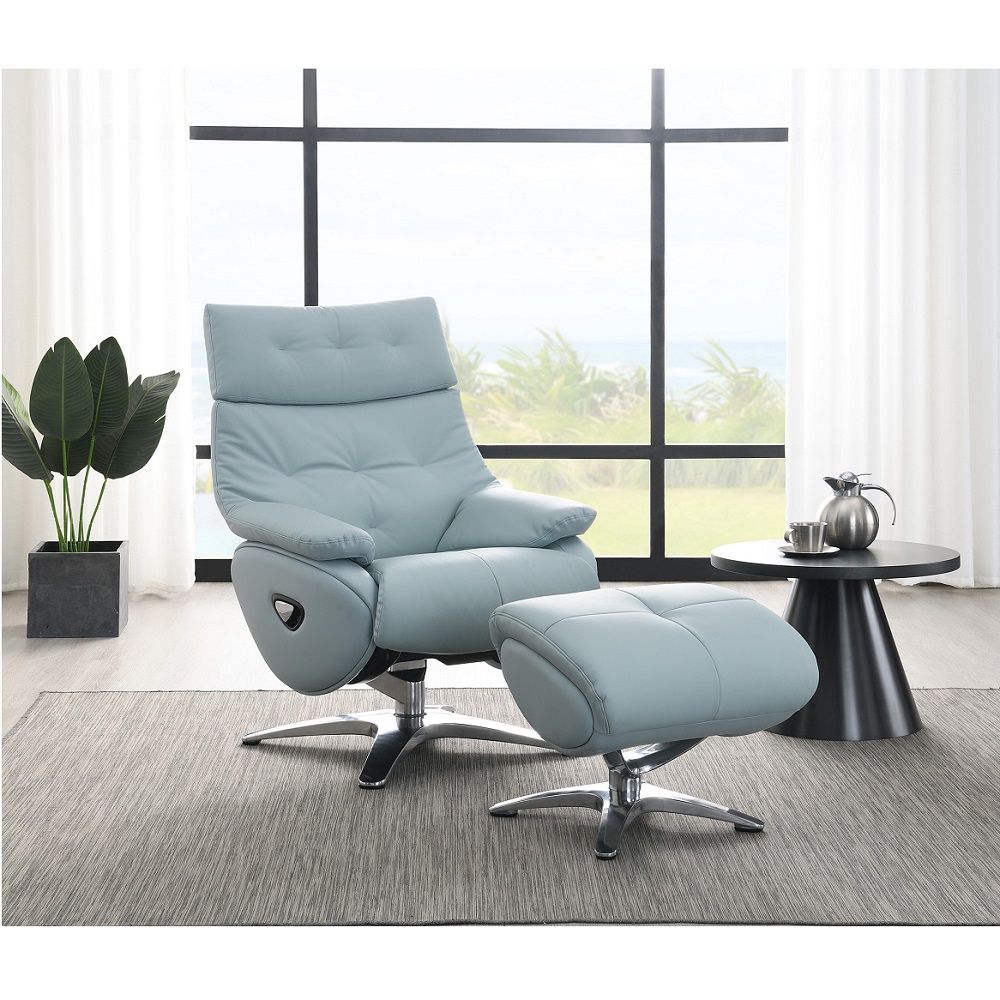 Janella - Motion Accent Chair With Swivel & Ottoman - Babyblue - Urban Living Furniture (Los Angeles, CA)