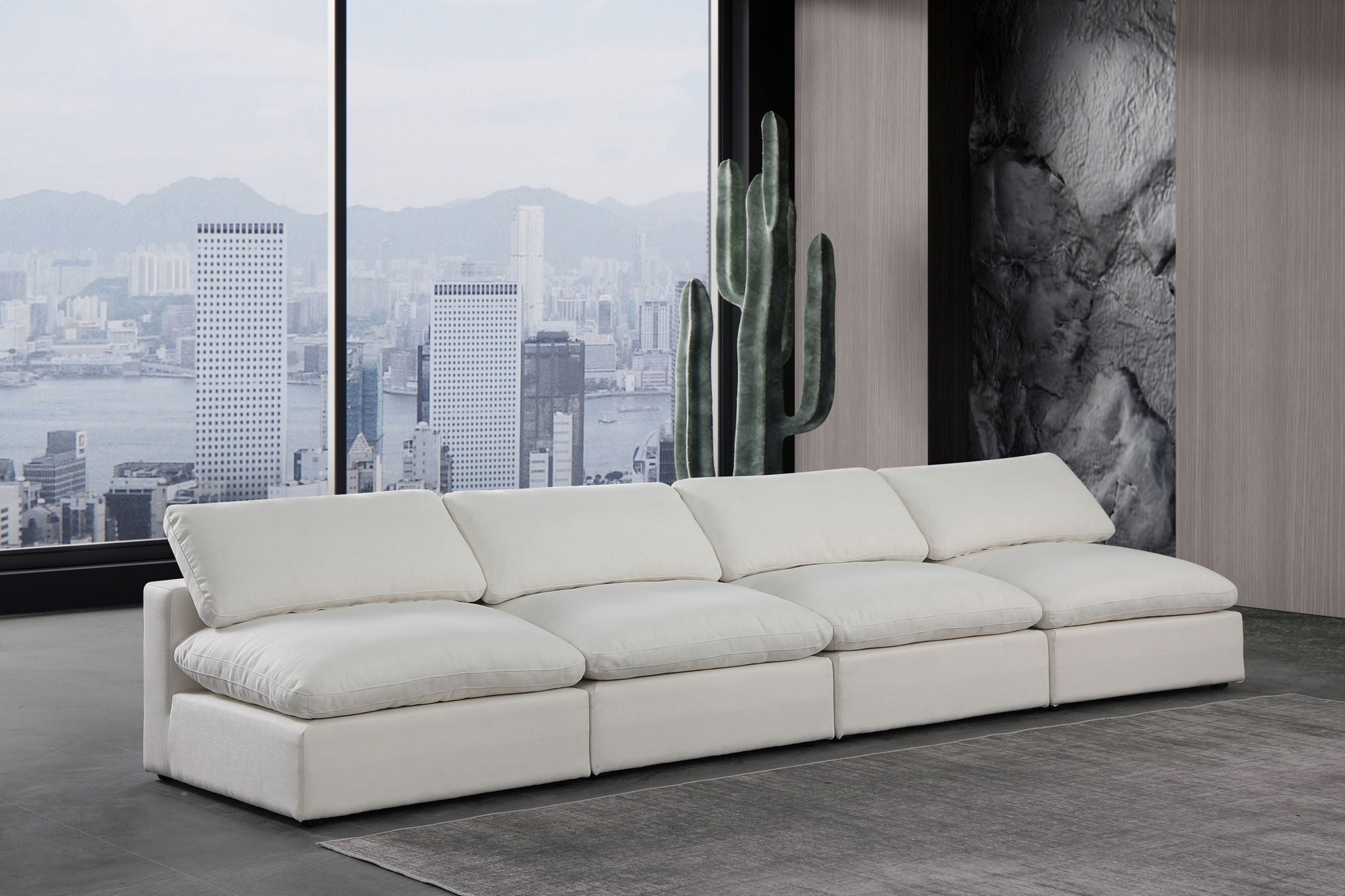 Comfy - Linen Modular Armless Sofa 4 Seats - Urban Living Furniture (Los Angeles, CA)