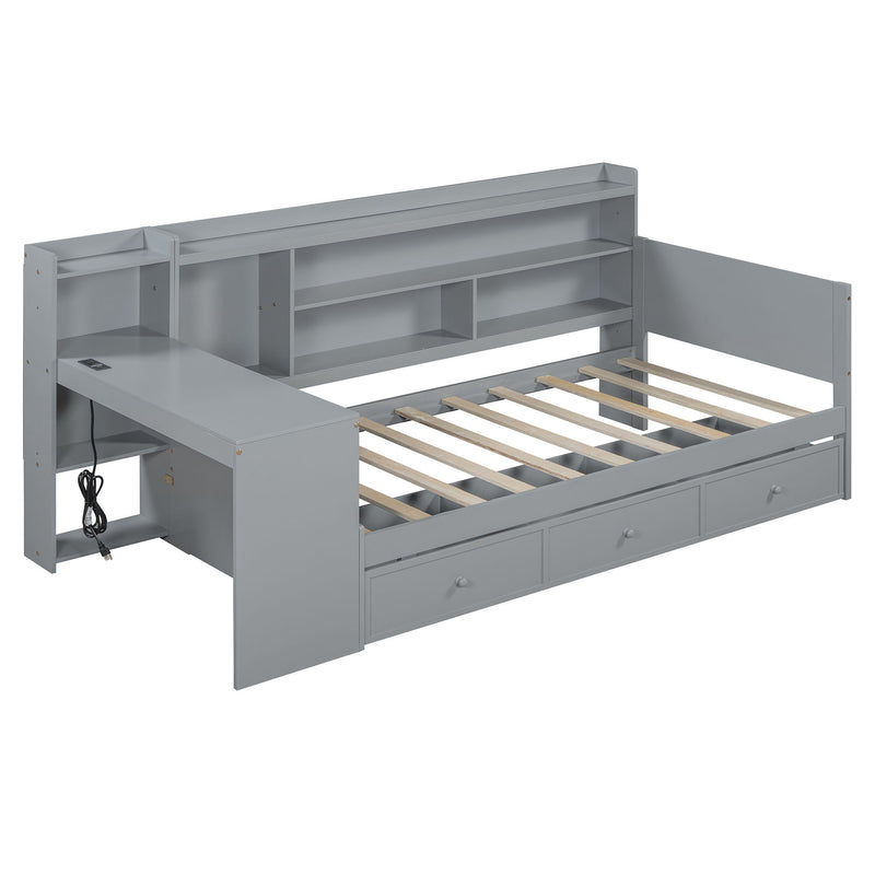 Daybed With 3 Drawers USB Ports And Desk - Urban Living Furniture (Los Angeles, CA)