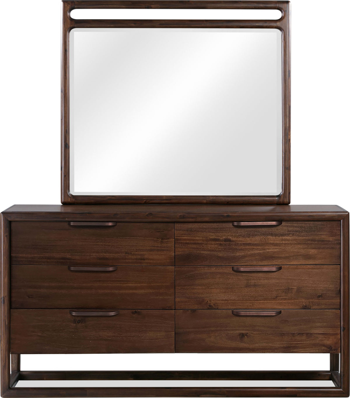 Sol - Beveled Glass Wall Or Dresser Mirror - Brown Spice