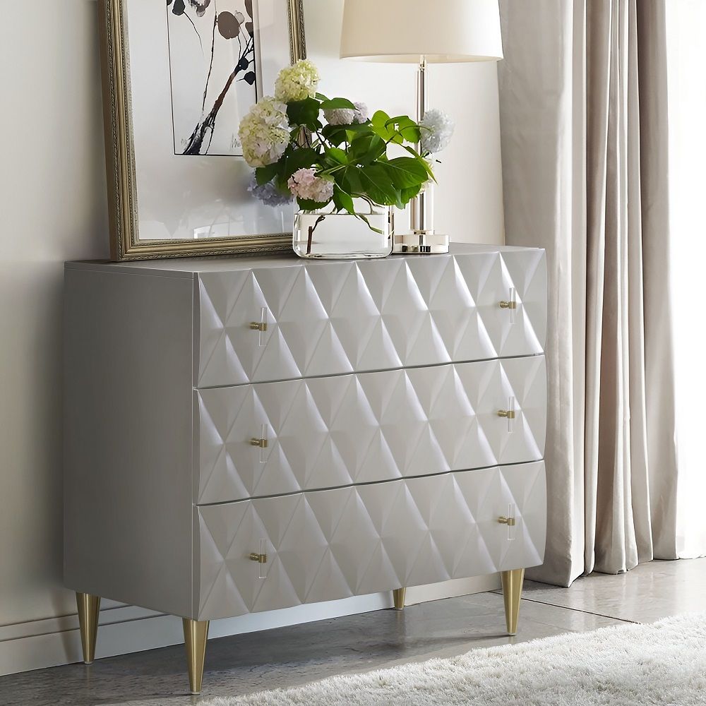 Anson - Console Cabinet - Metallic Silver Champagne - Urban Living Furniture (Los Angeles, CA)