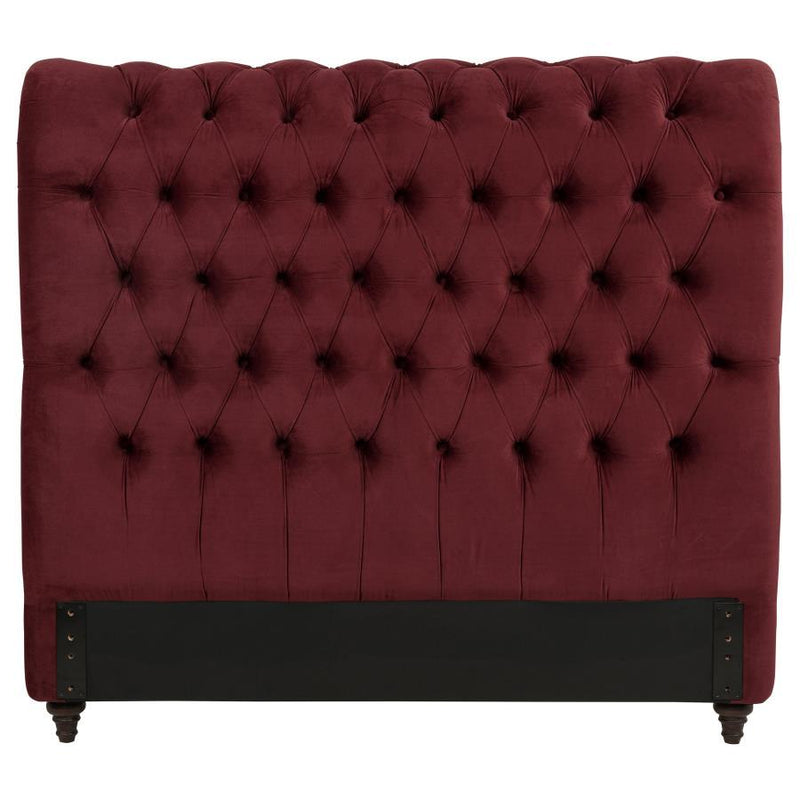 Devon - Upholstered Queen Headboard - Wine Red