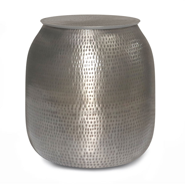Griffen - Metal Storage Accent Table - Antique Silver