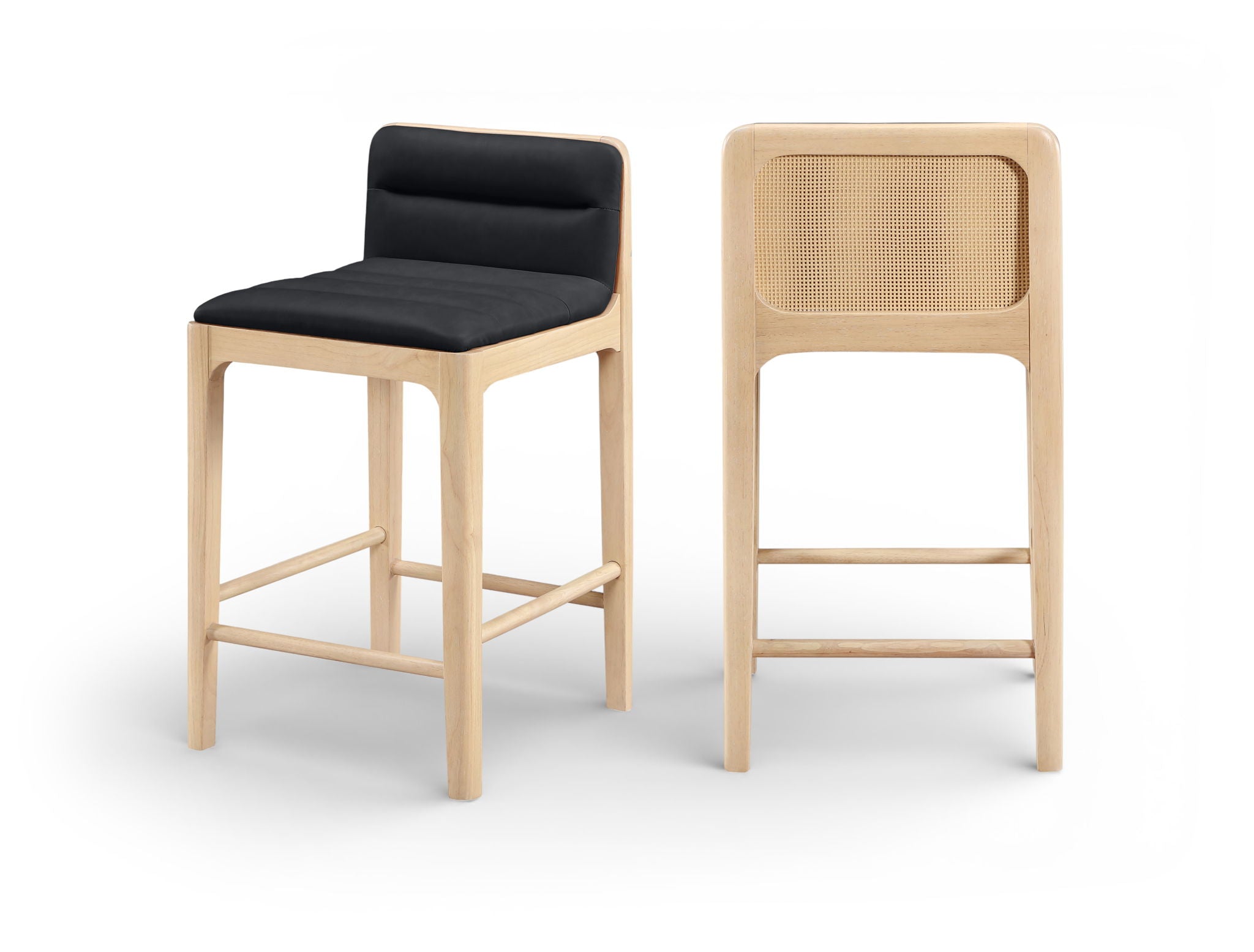 Ellis - Vegan Leather Upholstered Counter Stool (Set of 2) - Natural Base - Urban Living Furniture (Los Angeles, CA)