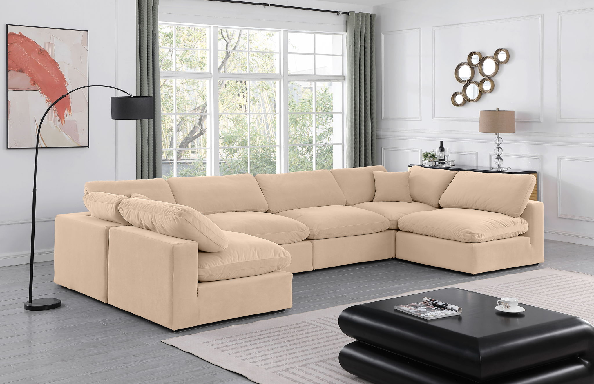 Comfy - 6 Piece Velvet Modular Armless Sectional - Urban Living Furniture (Los Angeles, CA)