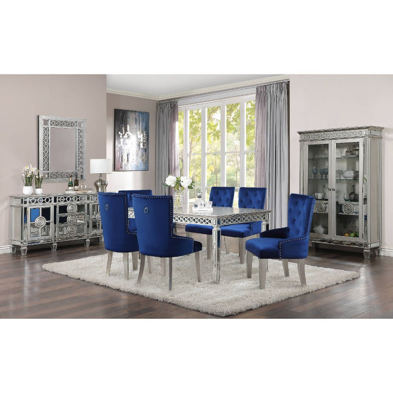 Varian - Dining Table - Mirrored & Antique Platinum - 30" - Urban Living Furniture (Los Angeles, CA)
