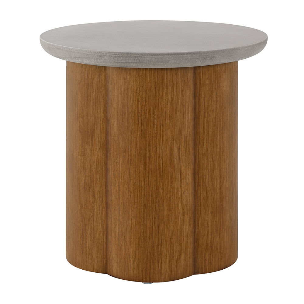 Evelyn - End Table - Faux Concrete Top & Walnut  Finish - Urban Living Furniture (Los Angeles, CA)