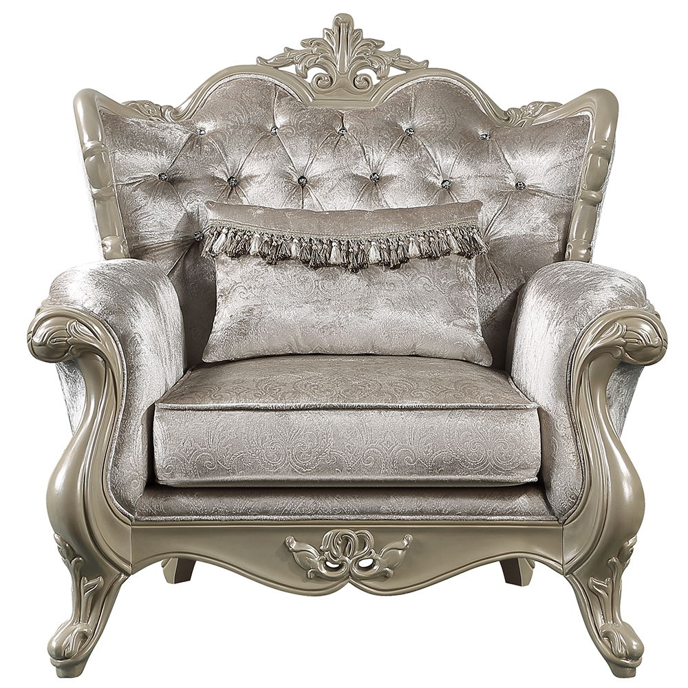 Libertee - Chair With Pillow - Beige Fabric & Champagne - Urban Living Furniture (Los Angeles, CA)