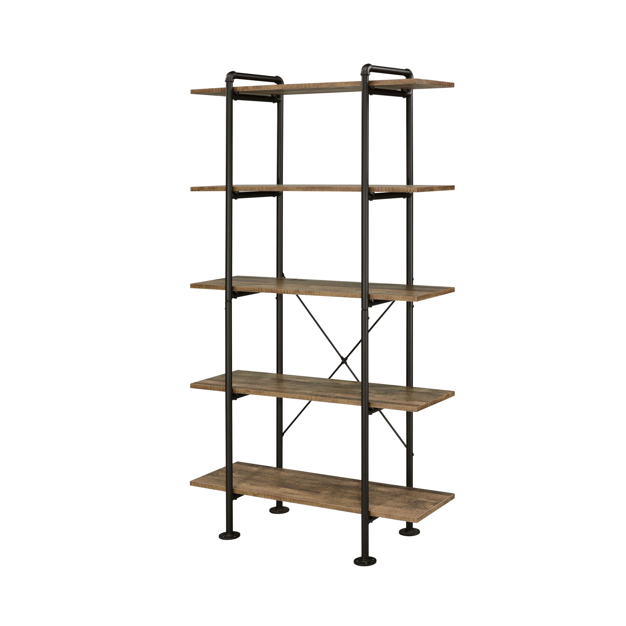 Nefo - Bookshelf - Rustic Oak & Black Finish - Urban Living Furniture (Los Angeles, CA)