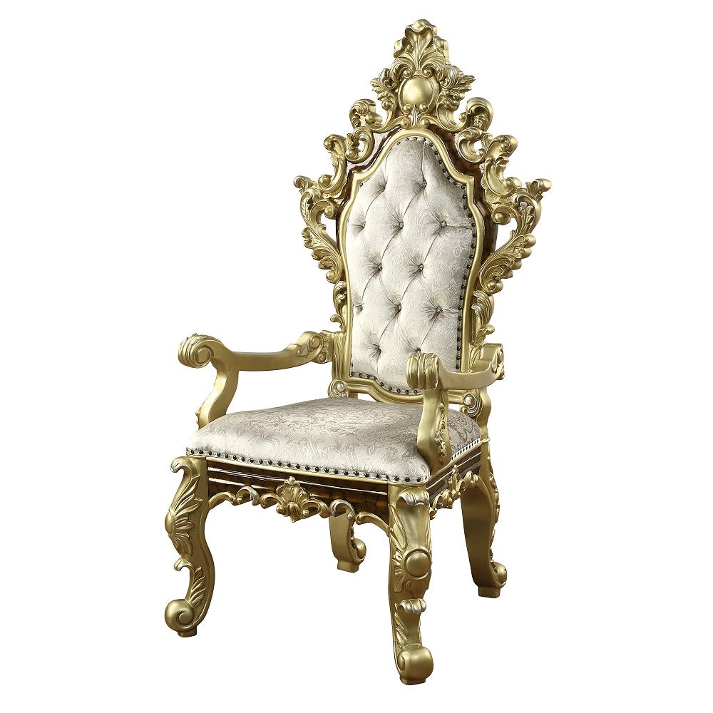 Desiderius - Arm Chair (Set of 2) - Antique Gold & Hand-Painted Brown - Urban Living Furniture (Los Angeles, CA)