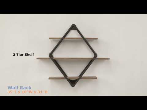 Brantley - 31" Wall Rack With 3 Shelves - Oak & Sandy Black - Urban Living Furniture (Los Angeles, CA)