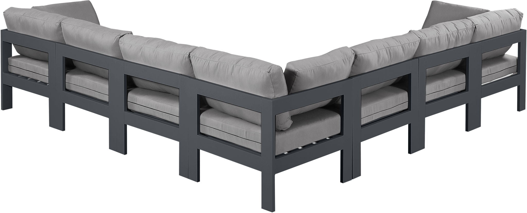Nizuc - Outdoor Patio 7 Piece Modular Sectional With Gray Frame - Urban Living Furniture (Los Angeles, CA)