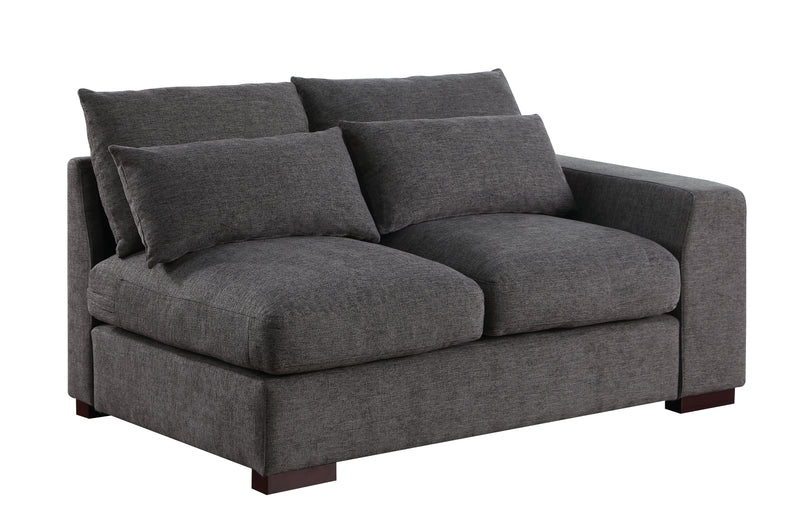 Tatman - Linen Blend Sectional With 2 Ottomans - Dark Gray - Urban Living Furniture (Los Angeles, CA)