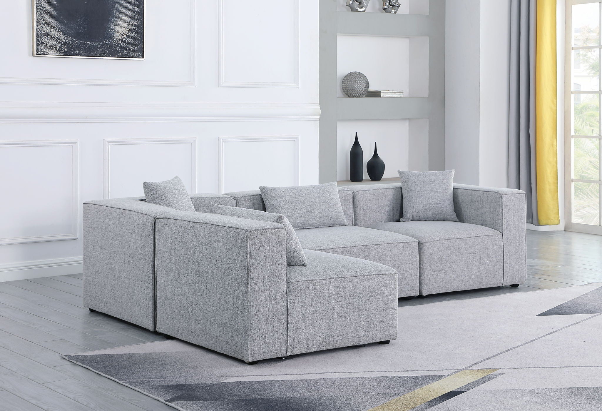 Cube - Linen 4 Piece Modular Corner Sectional - Urban Living Furniture (Los Angeles, CA)