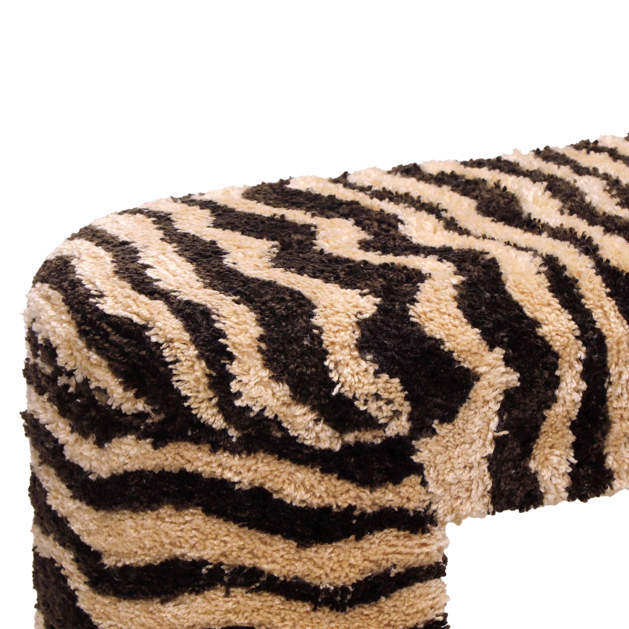 Zebra - Striped Tufted Bench - Brown - Urban Living Furniture (Los Angeles, CA)