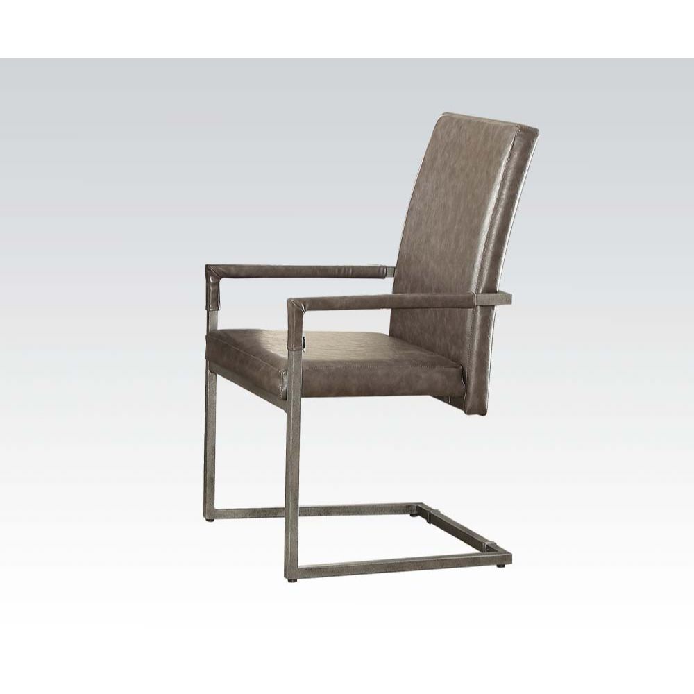 Lazarus - Chair (Set of 2) - Vintage Gray PU & Antique Silver - Urban Living Furniture (Los Angeles, CA)