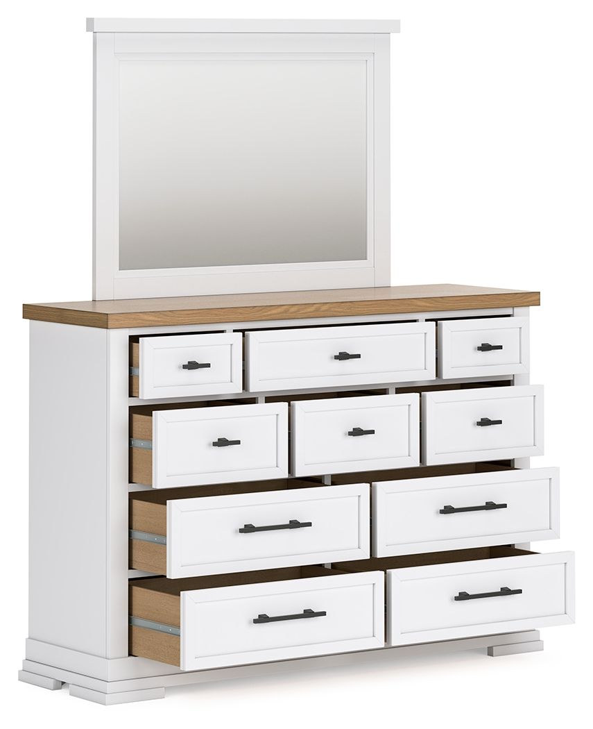 Ashbryn - White / Natural - Dresser And Mirror - Urban Living Furniture (Los Angeles, CA)