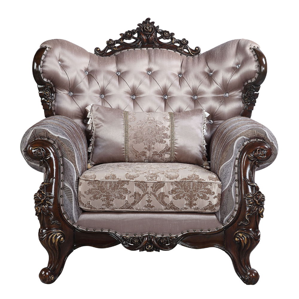 Benbek - Chair With Pillow - Fabric & Antique Oak - Urban Living Furniture (Los Angeles, CA)