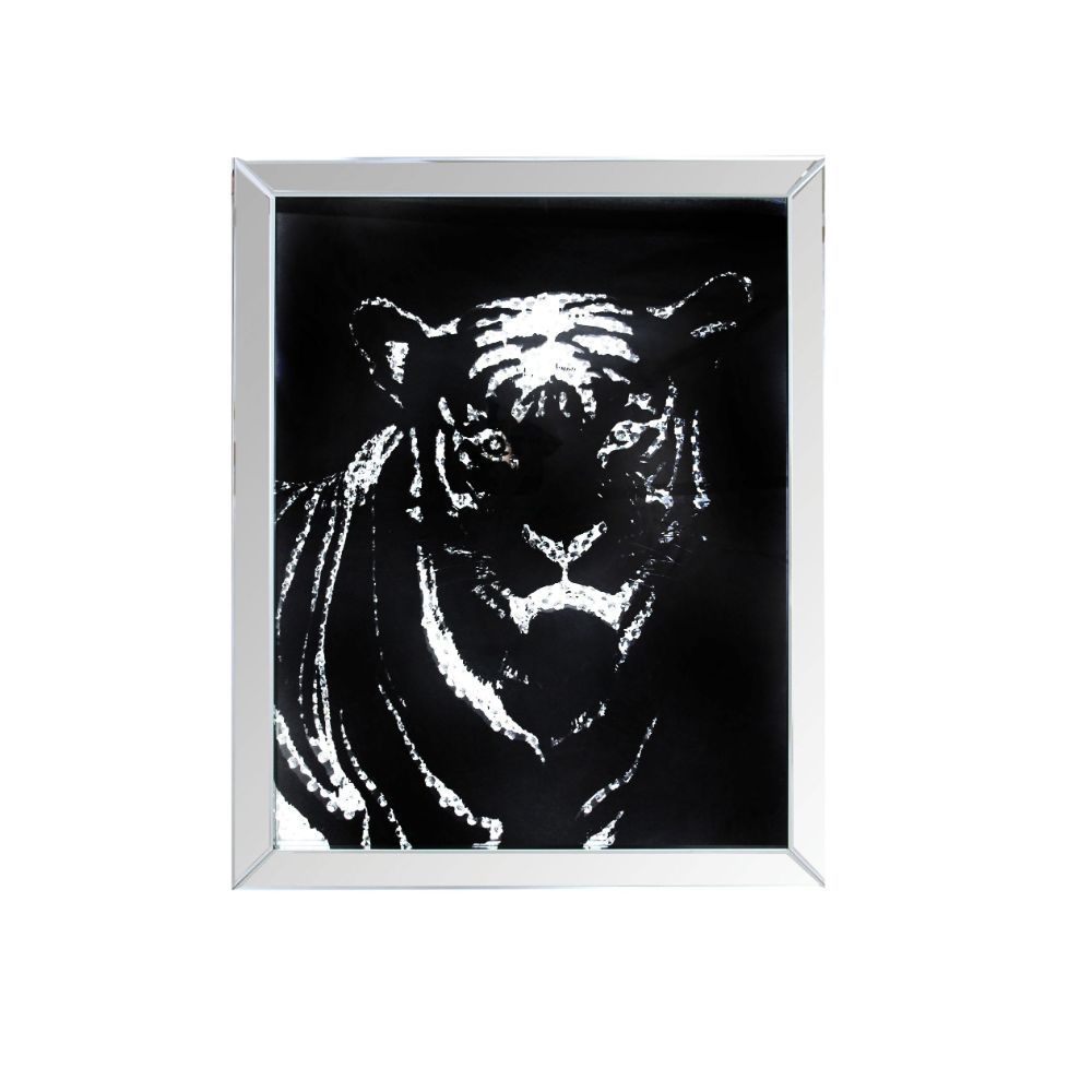 Nevina - Wall Art - Mirrored & Faux Crystal Tiger - Urban Living Furniture (Los Angeles, CA)