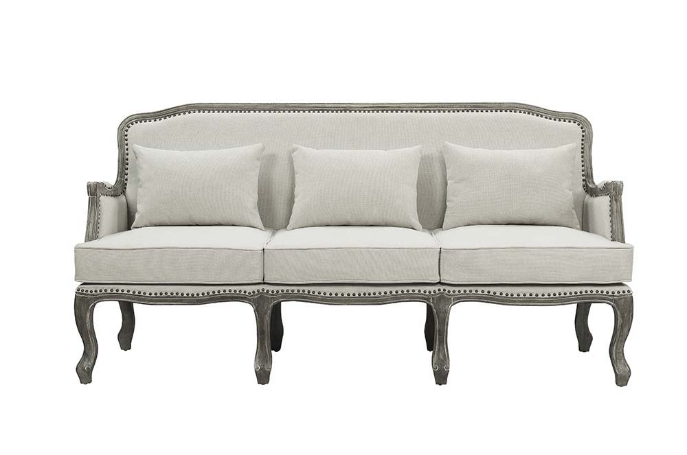 Tania - Sofa - Cream Linen & Brown Finish - Urban Living Furniture (Los Angeles, CA)