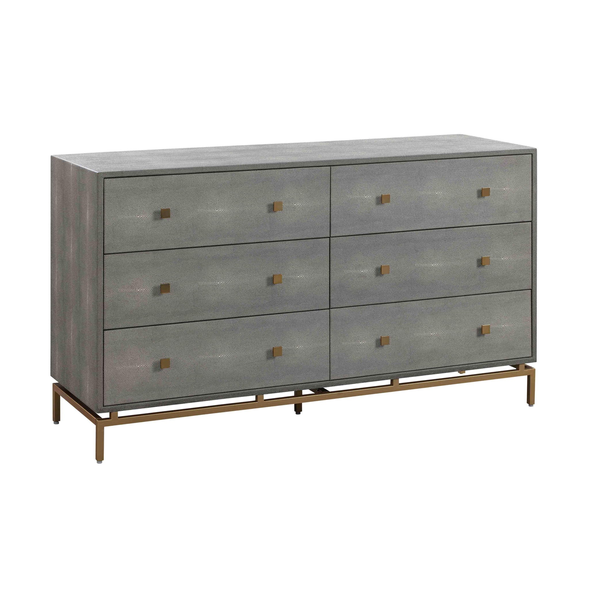 Pesce - Shagreen 6 Drawer Dresser - Gray - Urban Living Furniture (Los Angeles, CA)
