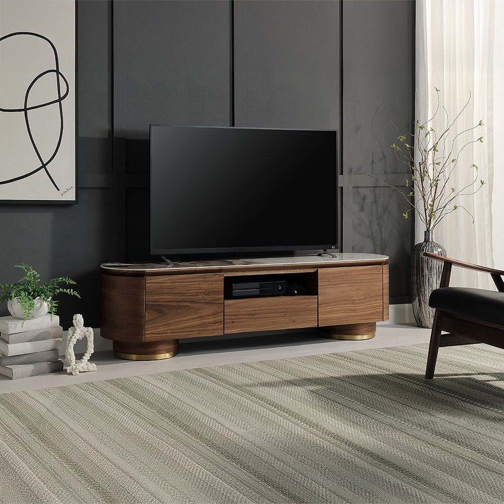 Willene - TV Stand With Ceramic Top - Ceramic Top & Walnut - Urban Living Furniture (Los Angeles, CA)
