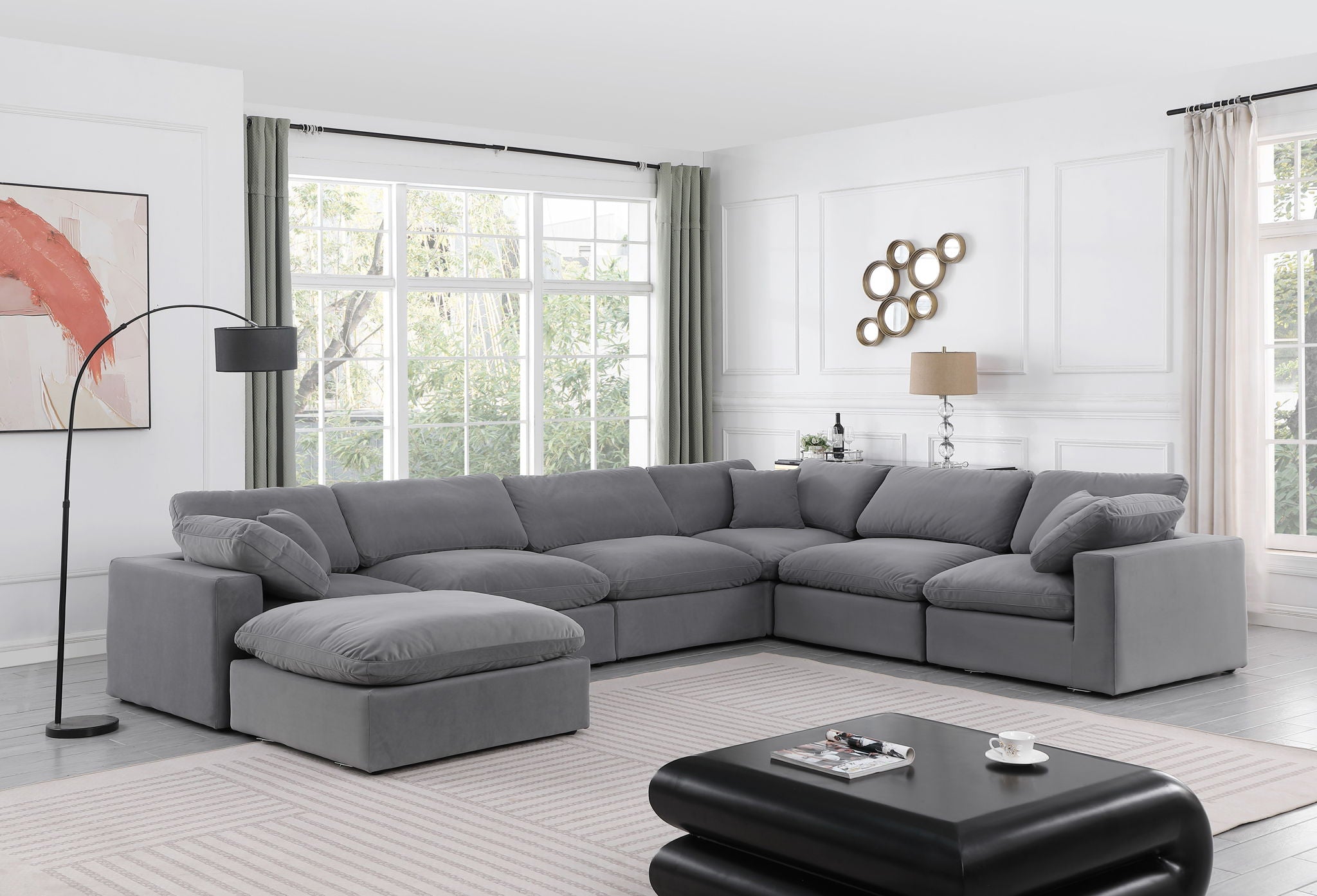 Comfy - 7 Piece Velvet Modular Sectional With Chaise - Urban Living Furniture (Los Angeles, CA)