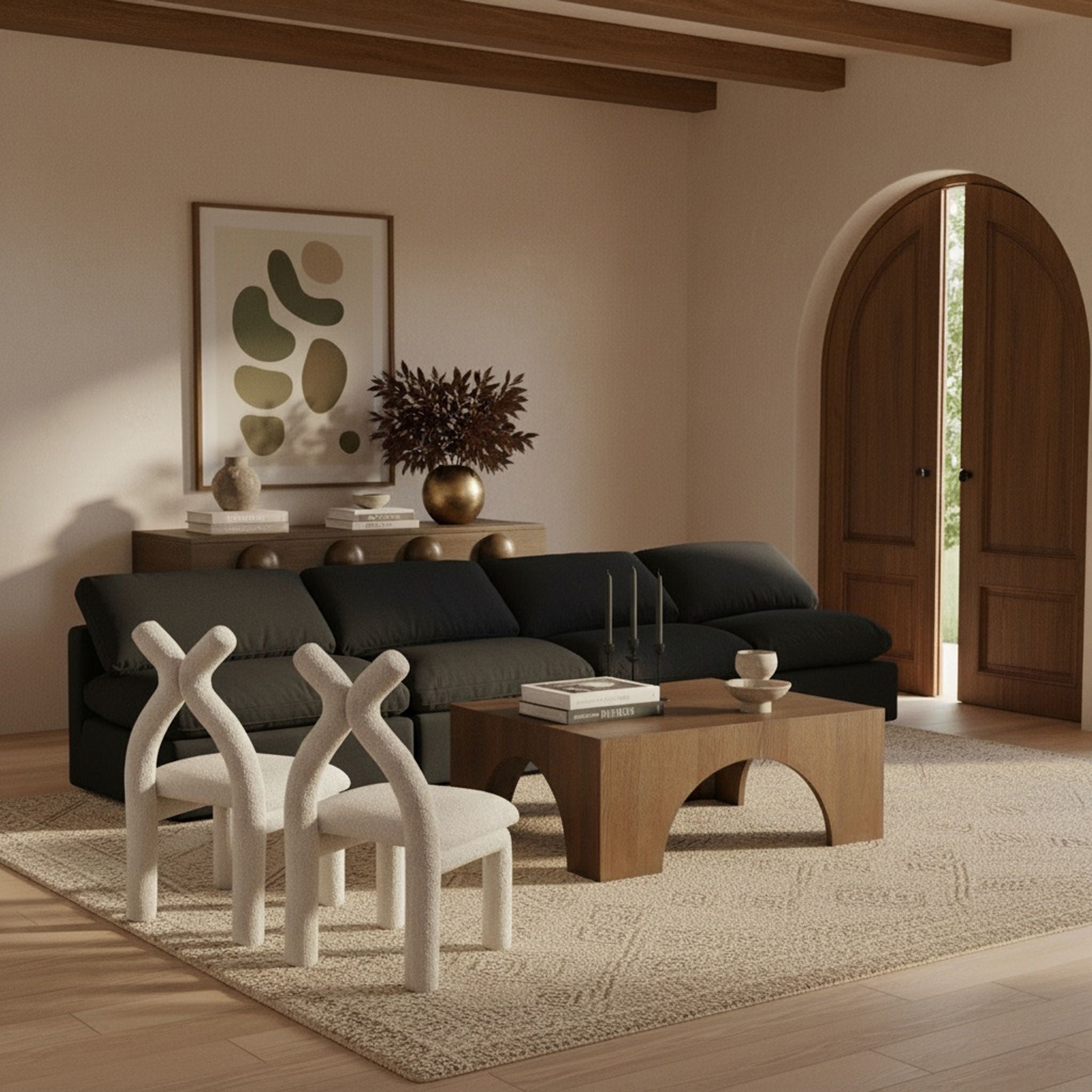 Indulge - Linen 4 Seat Modular Armless Sofa - Urban Living Furniture (Los Angeles, CA)