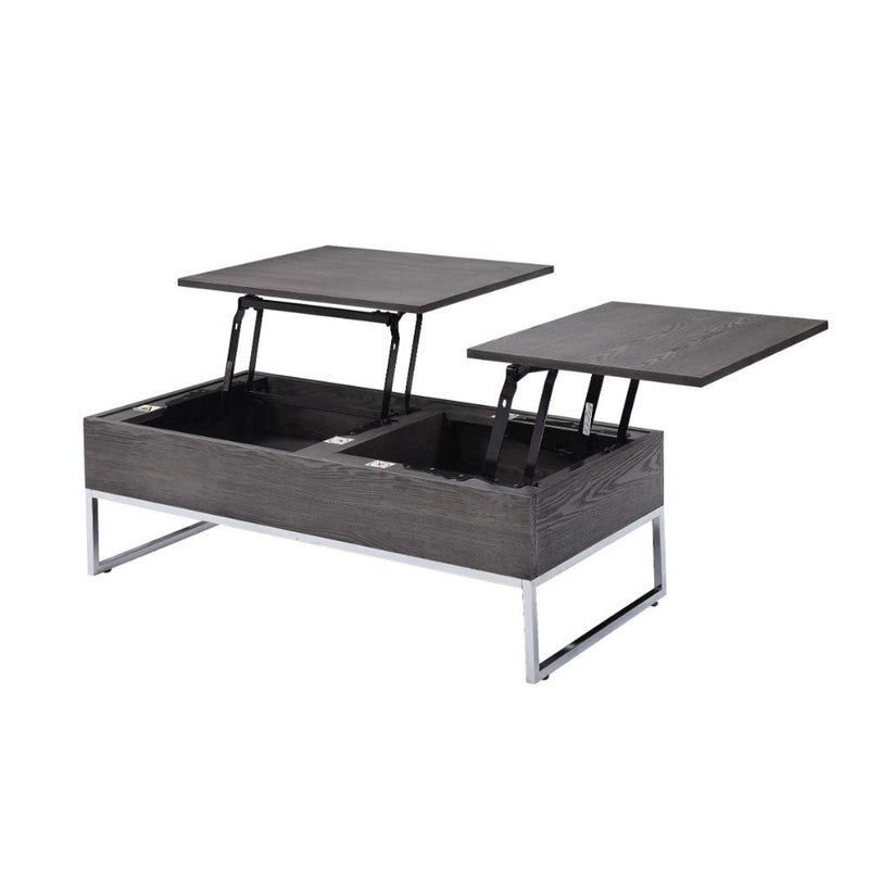 Iban - Coffee Table - Gray Oak & Chrome - Urban Living Furniture (Los Angeles, CA)