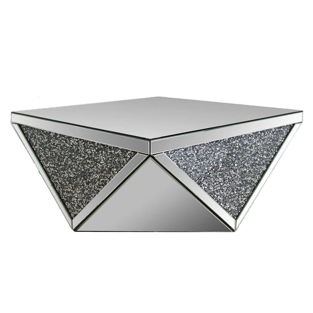 Noralie - 38" Square Coffee Table - Mirrored & Faux Diamonds - Urban Living Furniture (Los Angeles, CA)