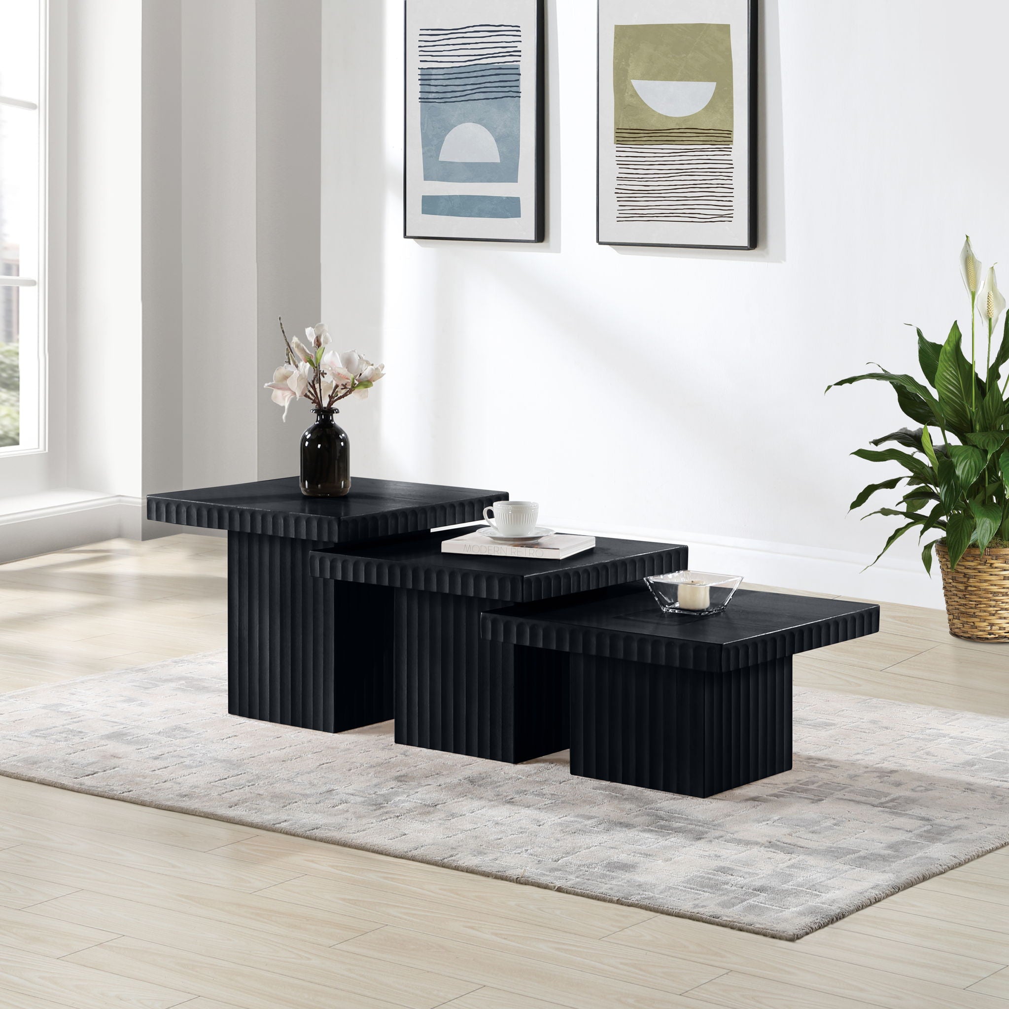 Spencer - Oak Veneer 3 Piece Coffee Tabl - Urban Living Furniture (Los Angeles, CA)