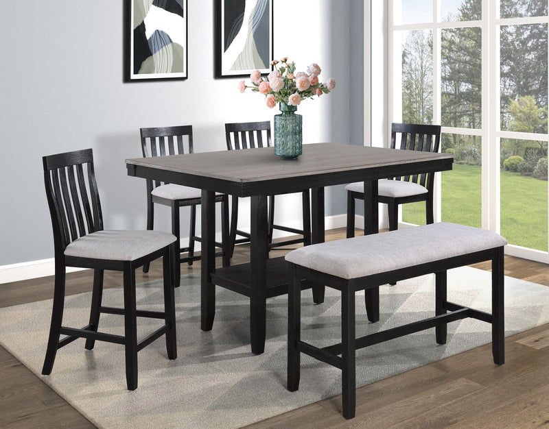 Delfin - Counter Height Chair (Set of 2) - Light Gray / Black