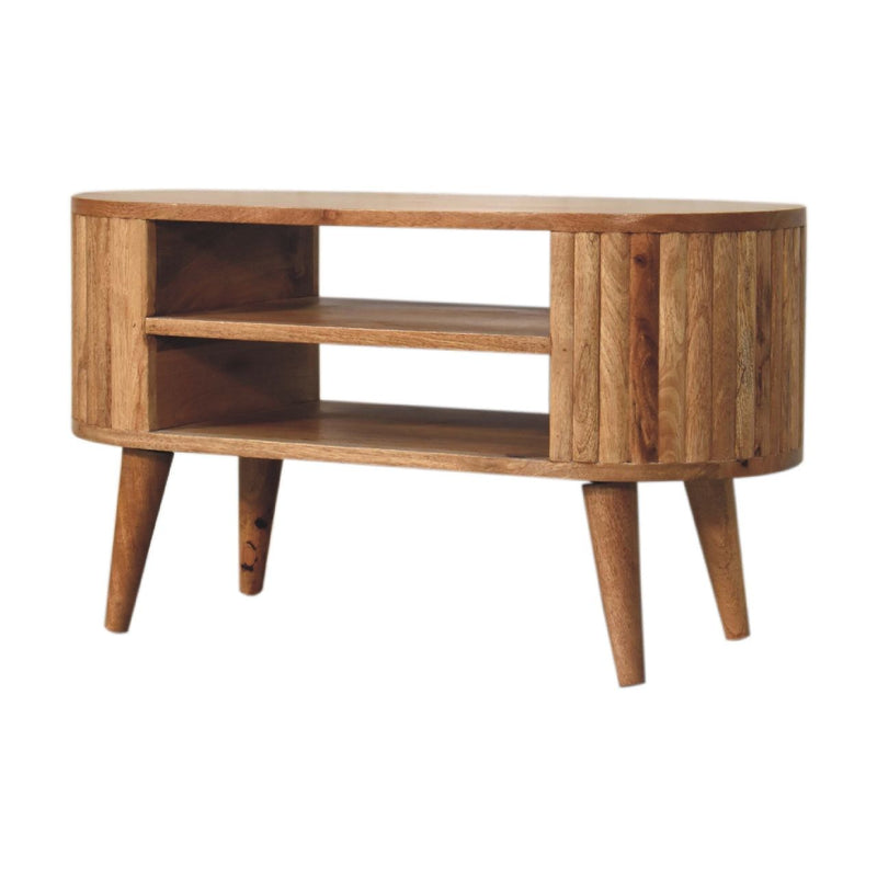 Stripe Media Unit - Oak