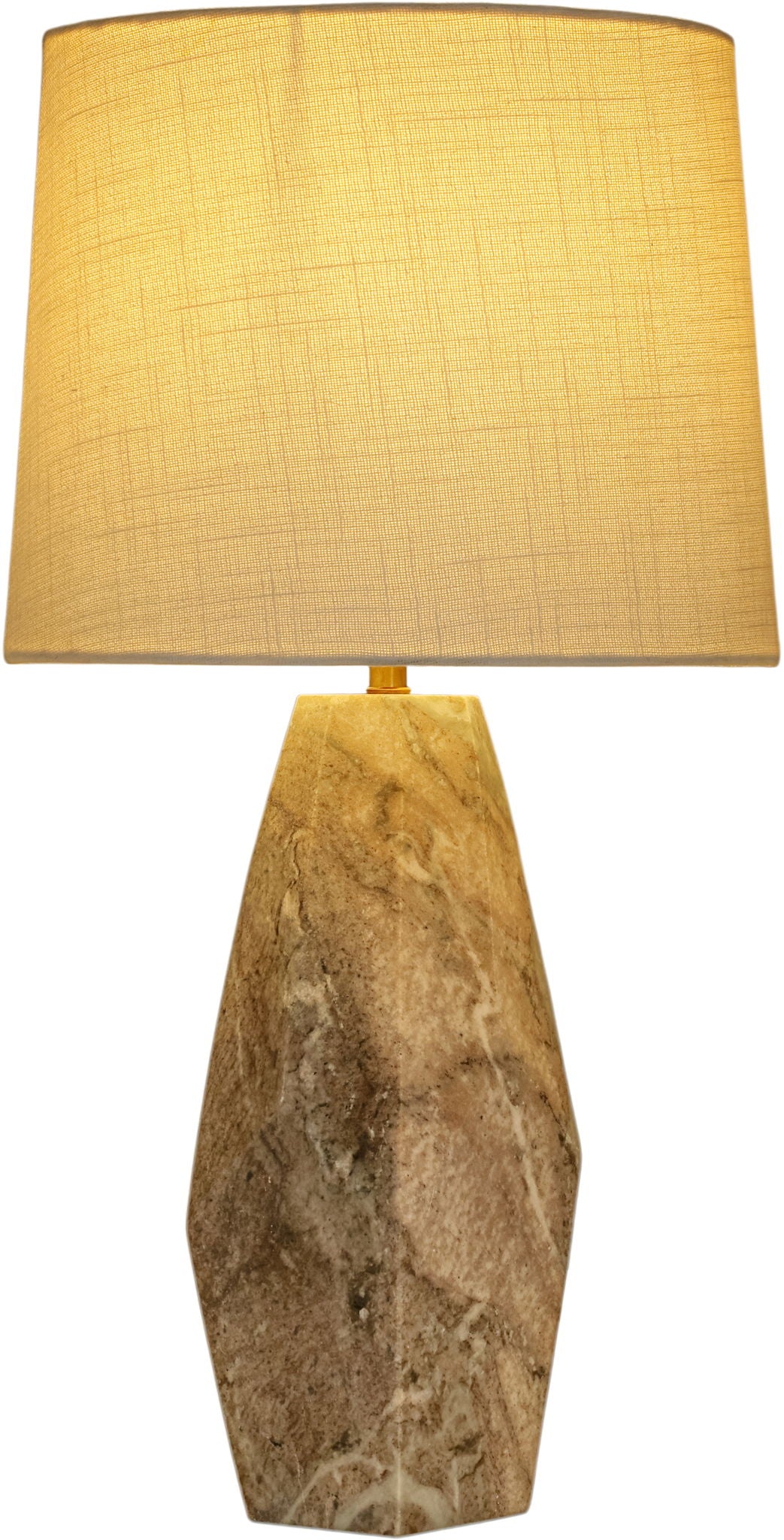 Seraphine - Genuine Marble And Linen Textured Fabric Table Lamp
