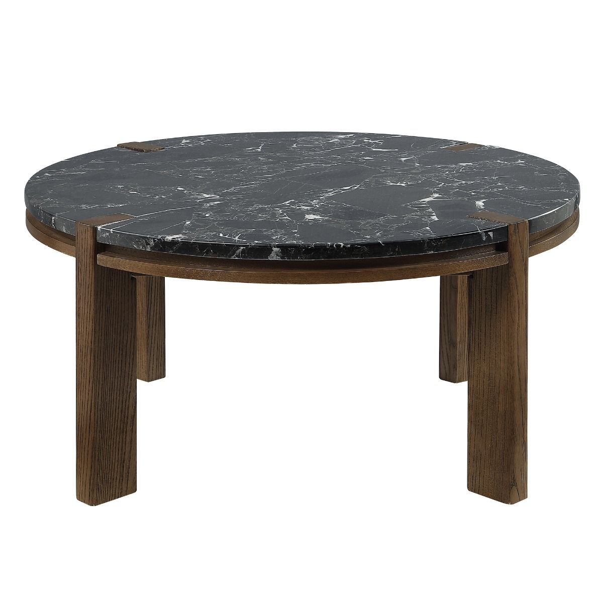Estella - Coffee Table With Natural Marble Top - Black Top & Walnut - Urban Living Furniture (Los Angeles, CA)