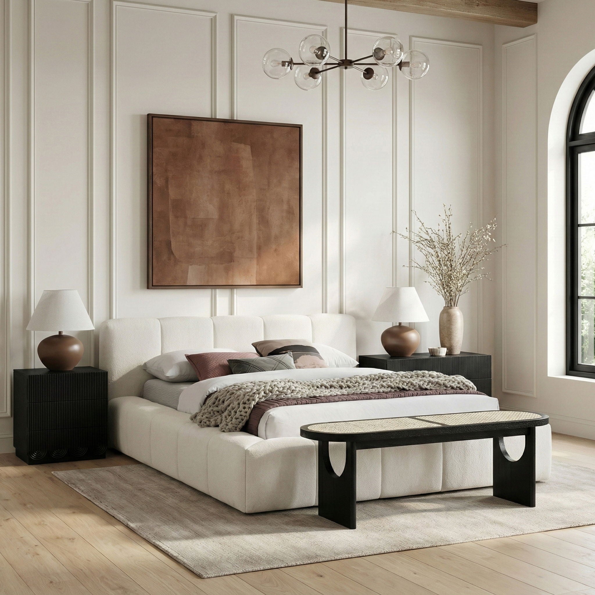 Canovia - Solid Wood And Faux Cane Bench - Urban Living Furniture (Los Angeles, CA)