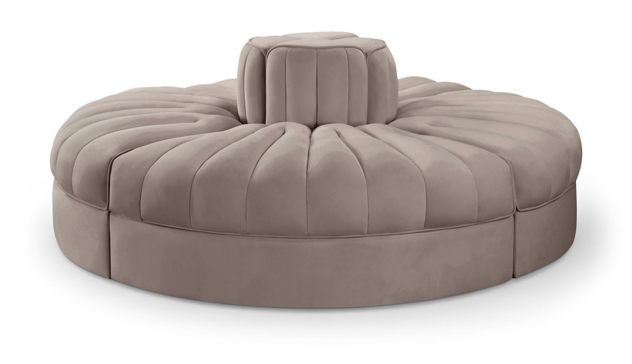 Rummi - Round Velvet Performance Fabric Upholstered 4 Piece Modular Sofa - Urban Living Furniture (Los Angeles, CA)
