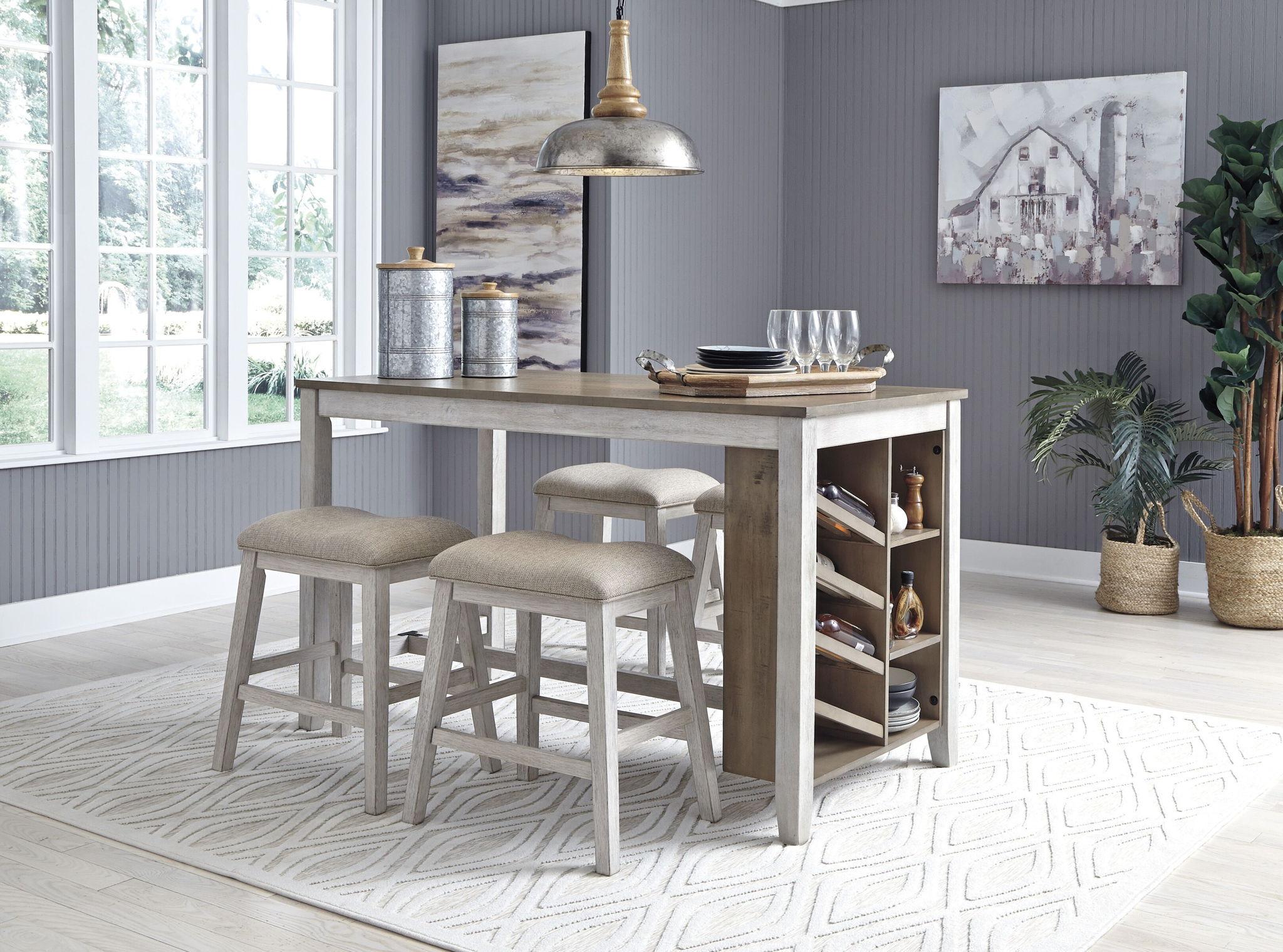 Skempton - Rectangular Counter Table With Storage Set - Urban Living Furniture (Los Angeles, CA)
