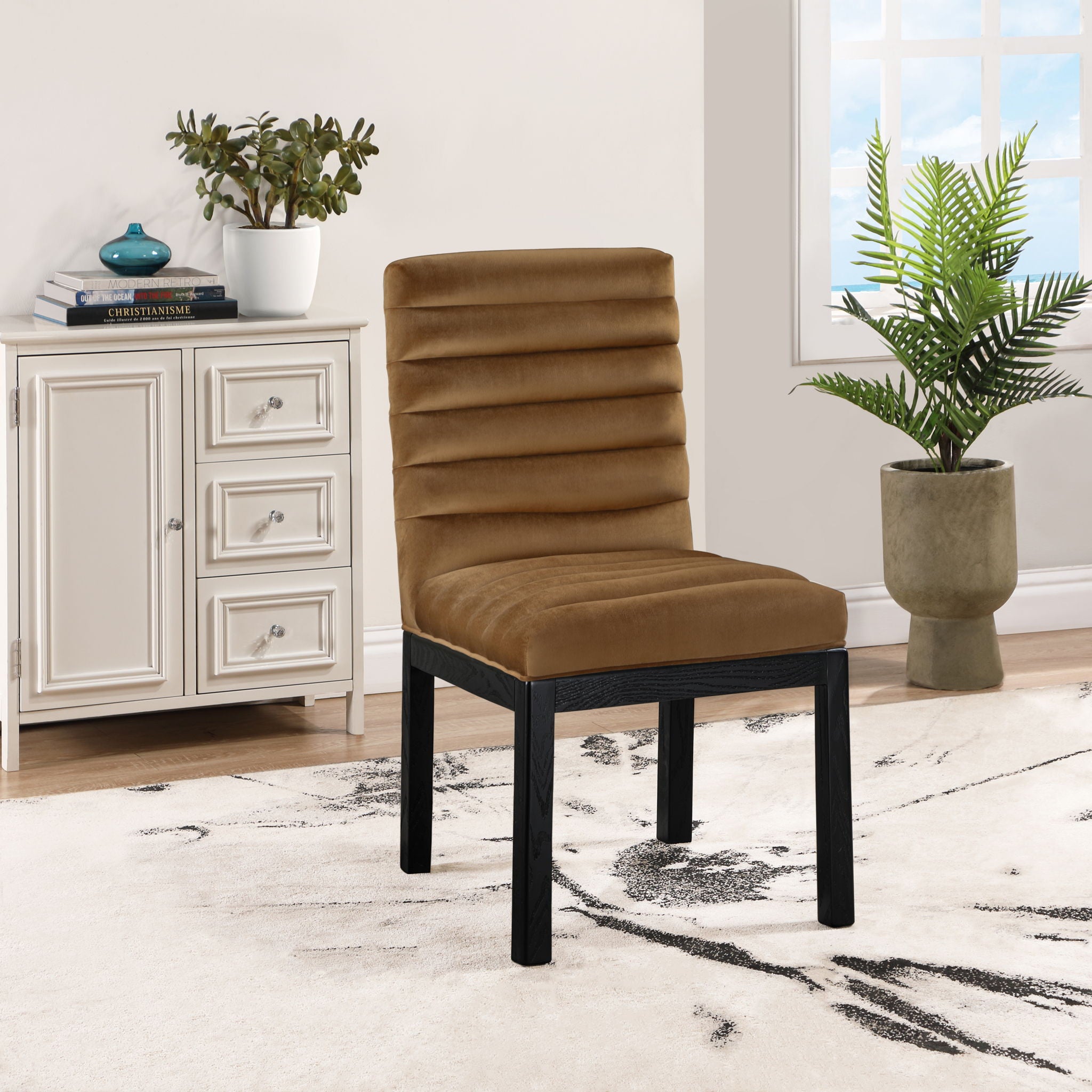 Evelyn - Dining Chair With Black Legs - Saddle - Urban Living Furniture (Los Angeles, CA)
