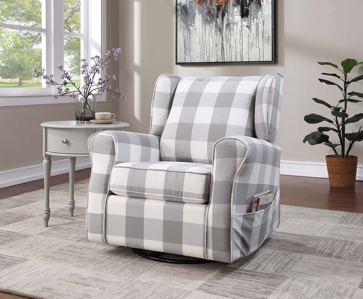 Patli - Swivel Chair With Glider - Gray Fabric - Urban Living Furniture (Los Angeles, CA)