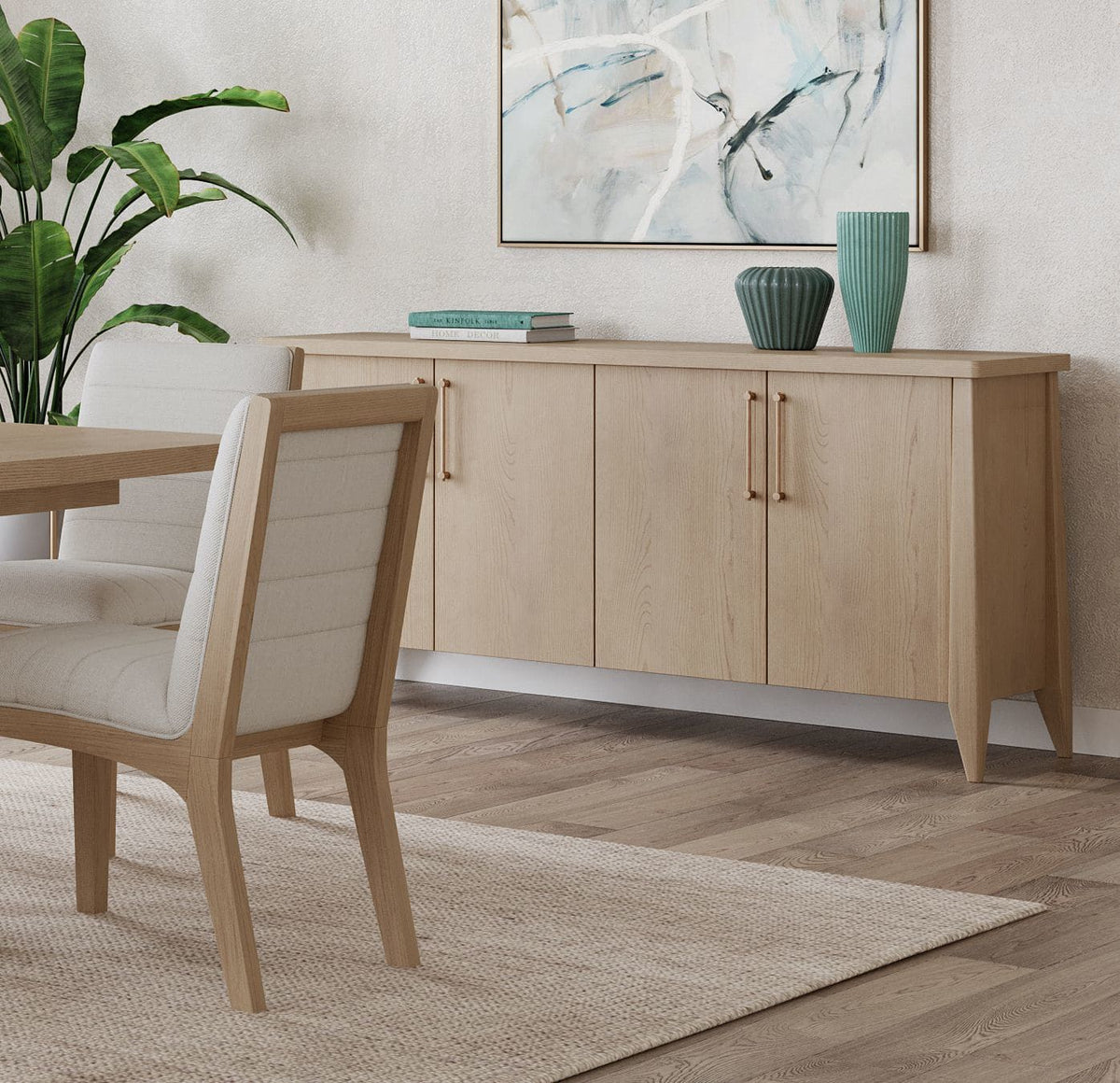 Sumire - Four Door Ash Wood Sideboard - Ginger