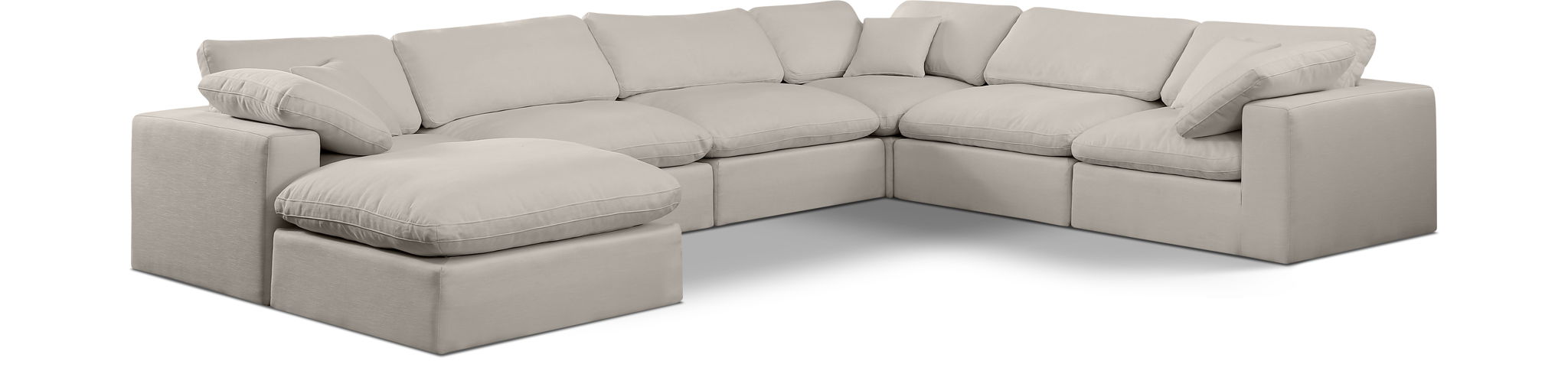 Comfy - 7 Piece Linen Modular Sectional With Chaise - Urban Living Furniture (Los Angeles, CA)