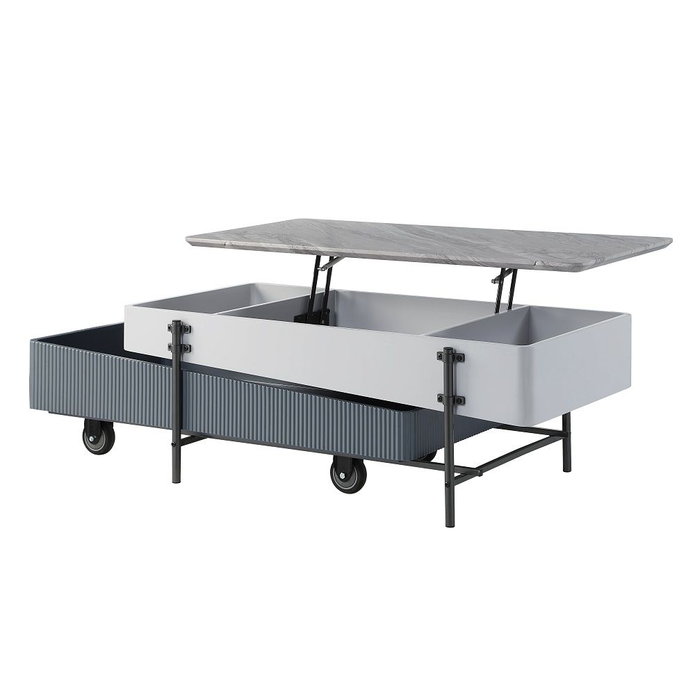 Wilkins - Coffee Table With Lift Top - Gray & White High Gloss - Urban Living Furniture (Los Angeles, CA)